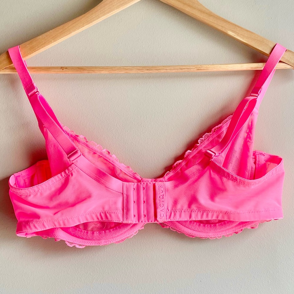 Cacique Vibrant Pink Lace Bra 40C - Picture 4 of 5